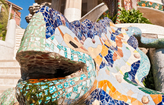 Famous Mosaic Art Parc Güell by Antoni Gaudí