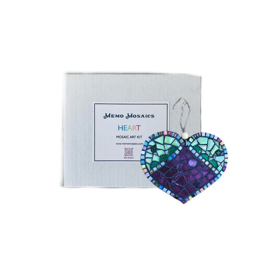 DIY large heart mosaic kit. Box containing DIY mosaic art Mama kit. 